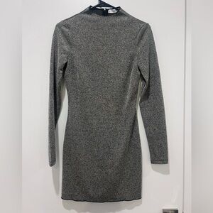 Mango Grey Long Sleeve Mini Dress
